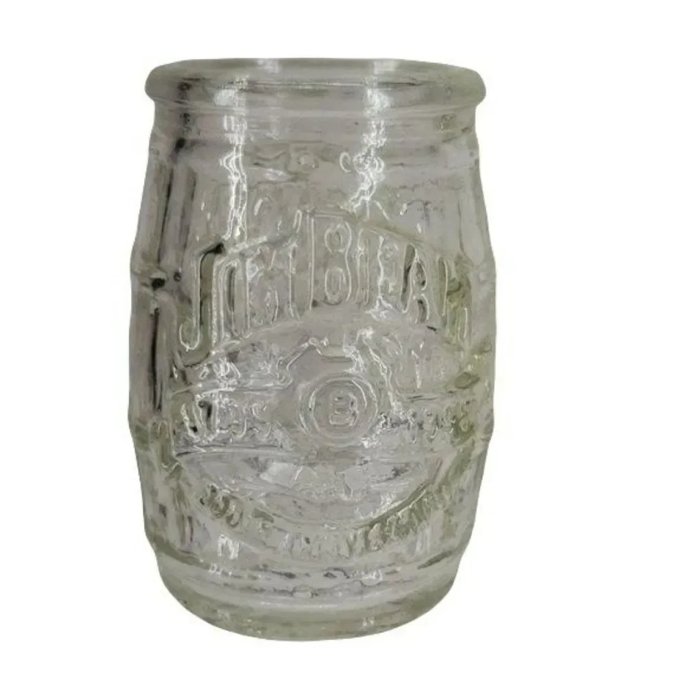 Jim beam glass‎ barrel shaped 200th shot glass liquor 1 oz